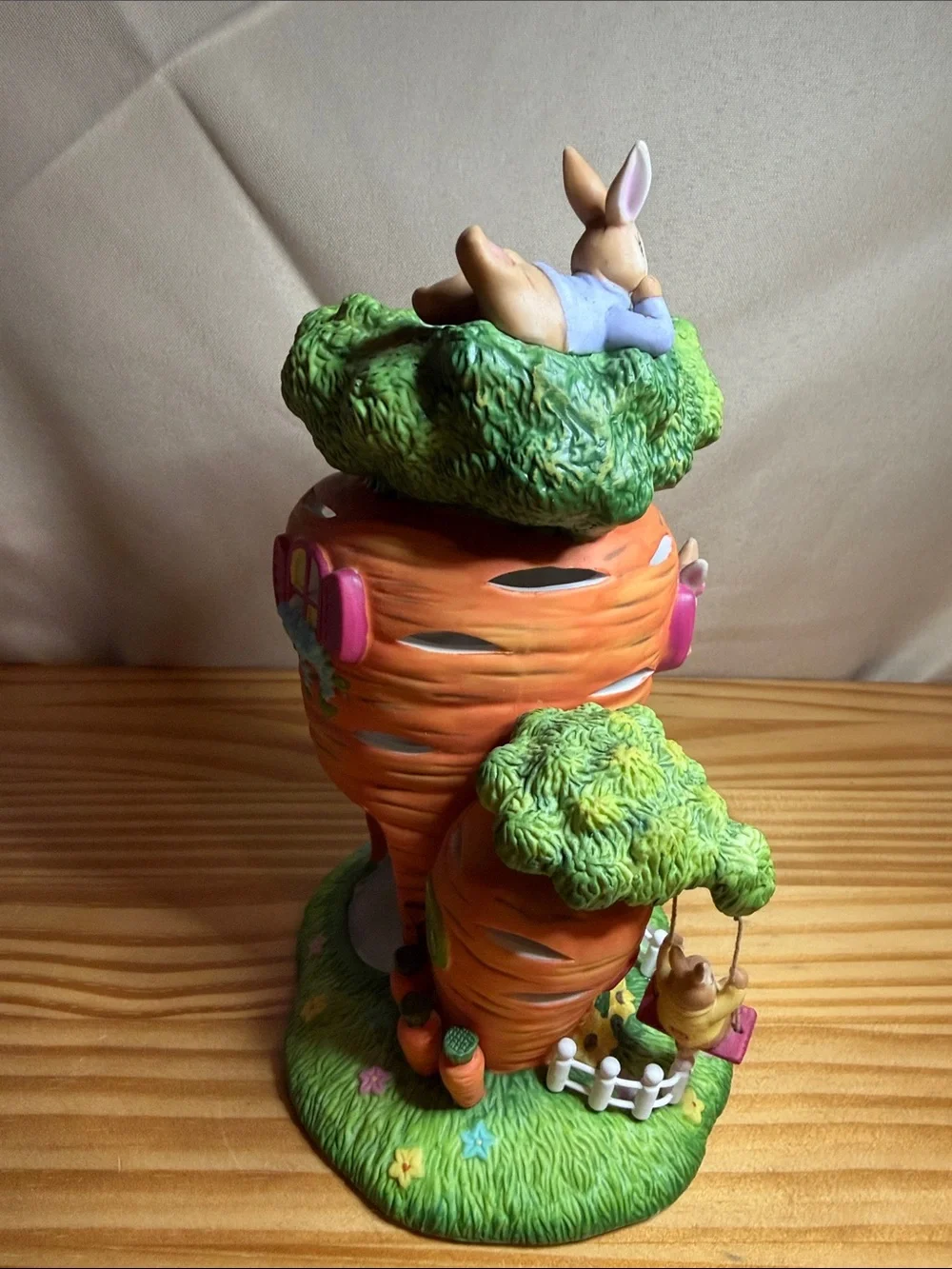 PartyLite Bunny Family Carrot House Tealight Holder P8305 NIB Vintage